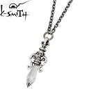【ポイント3倍!18日限り 】 ケースミス K-SMITH スカル & 水晶 シルバー ネックレス アクセサリー S メンズ レディース ペンダントトップ アク...