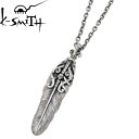 ケースミス K-SMITH スカル & 唐草フェザー シルバー ネックレス アクセサリー メンズペンダントトップ アクセサリー キュービック シルバー925 ス...