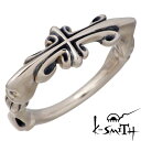 【ポイント5倍!27日まで】 ケースミス K-SMITH クロス ピンクシルバー リング 十字架 指輪 アクセサリー 16号〜19号 シルバー925 スターリン...
