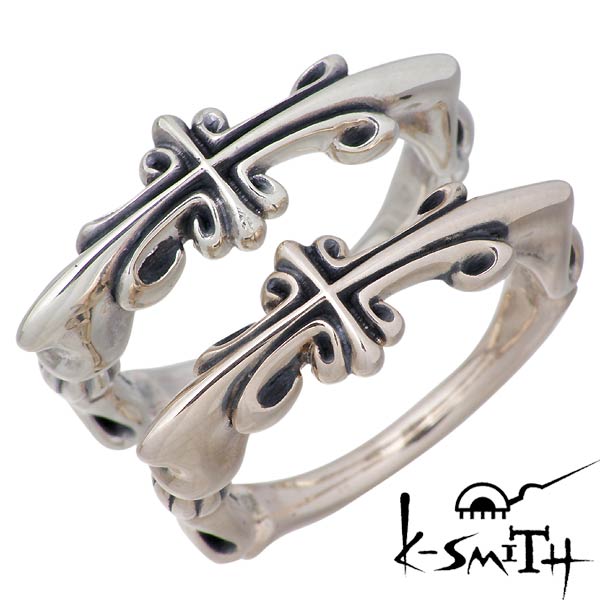 【ポイント5倍！楽天イーグルス感謝祭】 ケースミス K-SMITH クロス シルバー 2本セット リング 十字架 指輪 アクセサリー 16号～19号 シルバー925 スターリングシルバー KSM-140SV-PSV-P