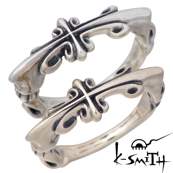 【ポイント5倍!ブラックフライデー!】 ケースミス K-SMITH クロス シルバー 2本セット リング 十字架 指輪 アクセサリー 4号〜7号 シルバー925...