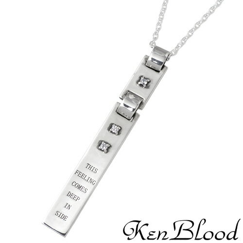 ケンブラッド ネックレス（メンズ） ケンブラッド KEN BLOOD メッセージ プレート シルバー ネックレス アクセサリー キュービック CZ シルバー925 スターリングシルバー KB-KP-140