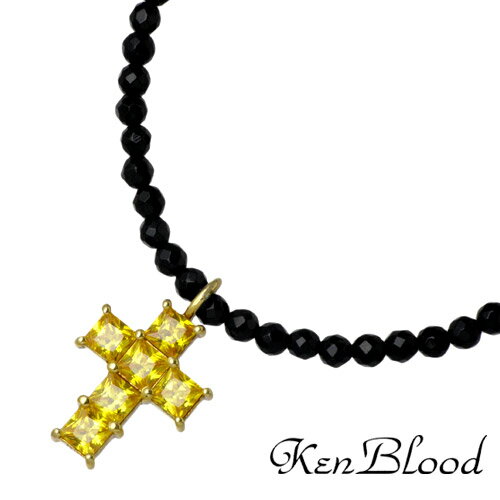 ケンブラッド KEN BLOOD キラキラ クロス シルバー ネックレス アクセサリー オニキス キュービック ゴールド CZ BK 十字架 シルバー925 スターリングシルバー KB-KP-266GD