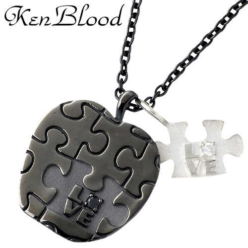 ケンブラッド KEN BLOOD りんご パズル シルバー ネックレス アクセサリー ブラック シルバー925 スターリングシルバー KB-KP-302BK