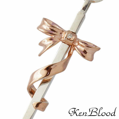 【ポイント10倍！ 18日まで！】 ケンブラッド KEN BLOOD クロス & リボン シルバー ペア ネックレス アクセサリー ダイヤモンド シルバー925 スターリングシルバー KB-KP-324PKBK-P