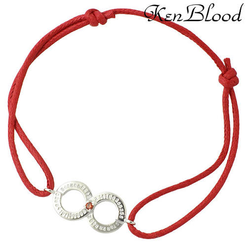 ケンブラッド KEN BLOOD シルバー コード ブレスレット アクセサリー キュービック レッド シルバー925 スターリングシルバー KB-KP-326R...