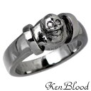 ケンブラッド KEN BLOOD GHOST スカル シルバー リング ブラック キュービック 7号〜23号 指輪 アクセサリー BK CZ シルバー925 ス...