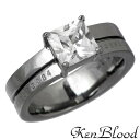 【ポイント5倍! 13日まで!】 ケンブラッド KEN BLOOD スクエア キュービック シルバー リング ブラック 7号〜23号 指輪 アクセサリー CZ ...