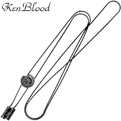 【ポイント10倍！ 4月10日まで】 ケンブラッド KEN BLOOD コンクエスト シルバー ループタイ ブラック スカル コイン ネックレス アクセサリー シルバー925 スターリングシルバー KP-346BK