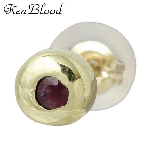 ケンブラッド ピアス メンズ ケンブラッド KEN BLOOD ルビー K10 ゴールド ピアス アクセサリー 1個売り 片耳用 KP-396GD-RB