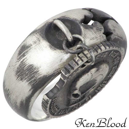 【お買い物マラソン ポイント5倍！】 ケンブラッド KEN BLOOD フィロソフィー シルバー リング スカル コイン 指輪 アクセサリー 15〜23号 シルバー925 スターリングシルバー KR-231AtSV