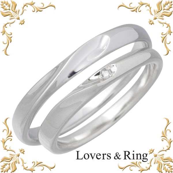 【最大5000円OFFクーポン+ポイント5倍!20日まで!】 ラバーズリング Lovers & Ring 刻印可能 K10 ゴールド ペアリング ダイヤモンド 指輪 アクセサリー 5〜23号 LSR-0650WG-P