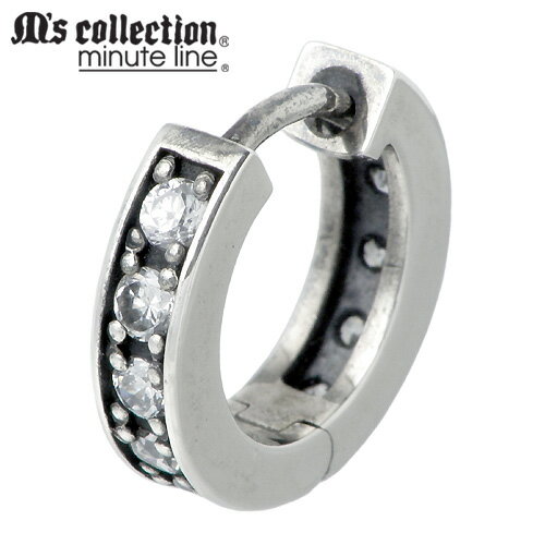 エムズコレクション M's collection キュービック フープ シルバー ピアス アクセサリー 1個売り 片耳用 シルバー925 スターリングシルバー ...