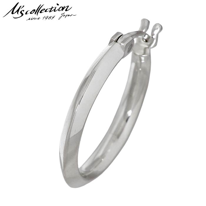 エムズコレクション M's collection ファイントライアングルワイヤー フープ シルバー ピアス M メンズ レディース 1個売り 片耳用 シルバーア...