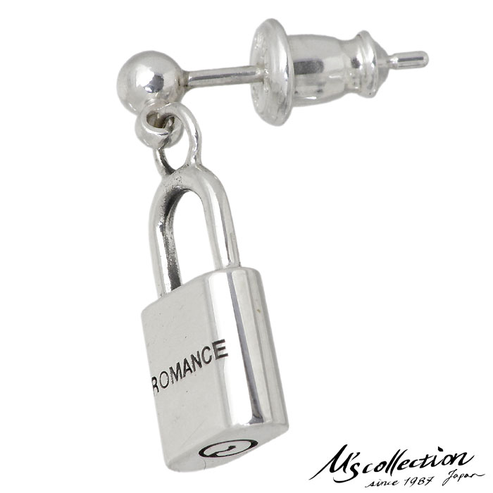 エムズコレクション M's collection シルバー ピアス スタッド PADLOCK 南京錠 1個...