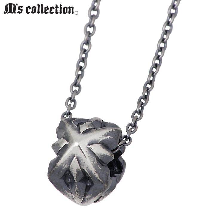 【ポイント5倍!最大1500円OFFクーポン 5/6まで】 エムズコレクション M's collection シルバー ネックレス アクセサリー スリー スタッズ ビーズ メンズ レディース XP-142