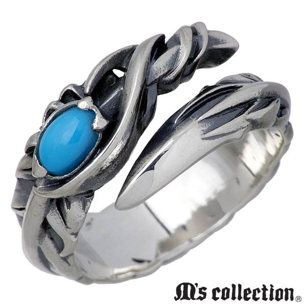 エムズコレクション 指輪 メンズ エムズ コレクション M's collection ターコイズ フェザー シルバー リング 指輪 アクセサリー メンズ 13～23号 シルバー925 スターリングシルバー XR-006