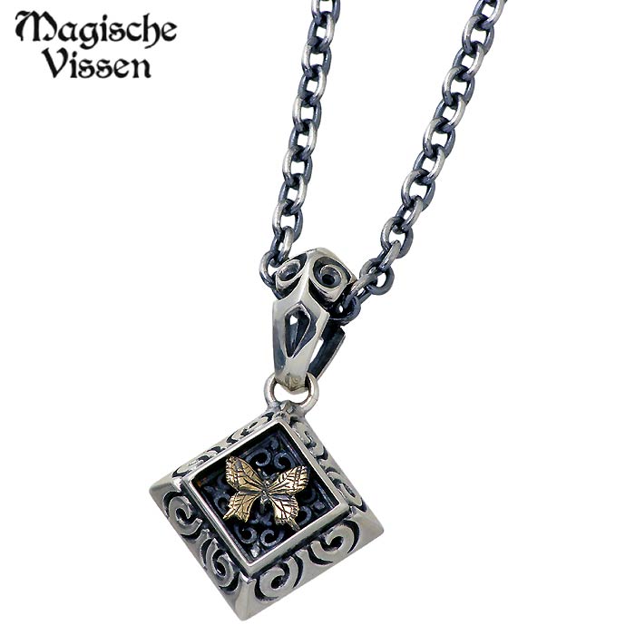 【ポイント2倍！マラソン期間中！】 マジェスフィッセン Magische Vissen シルバー ネックレス アクセサリー ストーン K10 バタフライ リバーシブル シルバー925 スターリングシルバー OZP-059