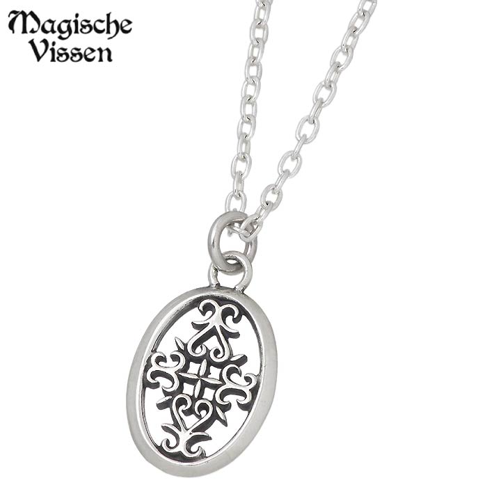 マジェスフィッセン シルバー ネックレス オーバル チェーン付き 唐草 透かし ハート メンズ レディース シルバー925 アクセサリー ブランド 人気 プレゼ...