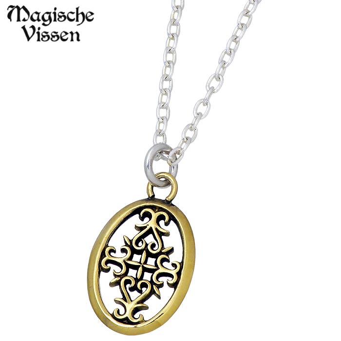 マジェスフィッセン ブラス ネックレス オーバル チェーン付き 唐草 透かし ハート メンズ レディース 真鍮 アクセサリー ブランド 人気 プレゼント Mag...
