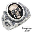 マジェスフィッセン Magische Vissen シルバー x K10 ピンクゴールド リング ストーン スカル 指輪 アクセサリー 3〜15号 シルバー92...