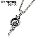 【ポイント5倍!27日まで】 エムズコレクション M's collection シルバー ネックレス アクセサリー チェーン付き フェザー 羽 シルバー925 ...