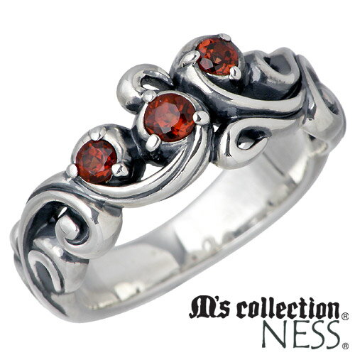 エムズコレクション M's collection スリーストーン & シルバー リング 7〜13号 アラベスク 唐草模様 指輪 アクセサリー シルバー925 スターリングシルバー MC-579