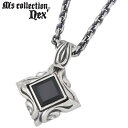 エムズコレクション M's collection オニキスシルバー ネックレス アクセサリー チェーン付き シルバー925 スターリングシルバー X0200OX