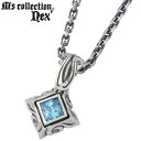 エムズコレクション M's collection ブルーキュービック シルバー ネックレス アクセサリー チェーン付き シルバー925 スターリングシルバー X...