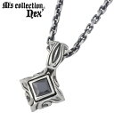 エムズコレクション M's collection ブラックキュービック シルバー ネックレス アクセサリー チェーン付き シルバー925 スターリングシルバー ...
