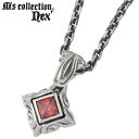 エムズコレクション M's collection レッドキュービック シルバー ネックレス アクセサリー チェーン付き シルバー925 スターリングシルバー X...