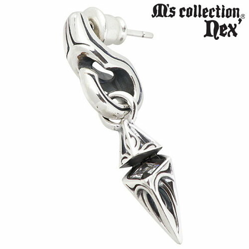 エムズコレクション M's collection クリアキュービック & スタッド シルバー ピアス アクセサリー 1個売り 片耳用 シルバー925 スターリン...