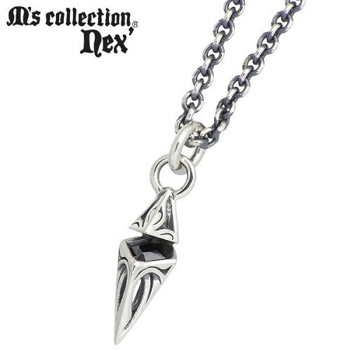 エムズコレクション M's collection ネックレス レディース シルバー ジュエリー ブラックキュービック チェーン付き 925 スターリングシルバー...