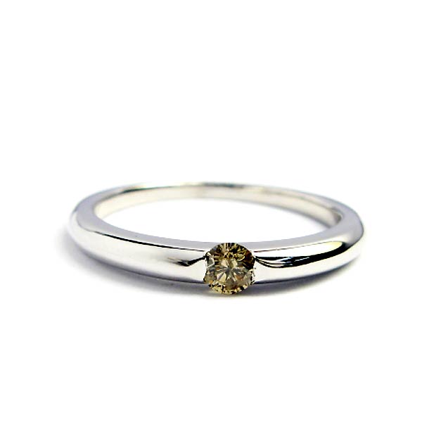 シルバー リング 誕生石 一粒カラーストーン 4月 ブラウンダイヤモンド 指輪 アクセサリー シルバー925 スターリングシルバー AH87-04