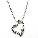 【スーパーSALE 20%OFF!】 シルバー ネックレス アクセサリー 誕生石 オープン ラブハート 4月 天然ダイヤモンド シルバー925 スターリングシルバー E1491-04
