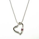 【スーパーSALE 20%OFF!】 シルバー ネックレス アクセサリー 誕生石 ダイヤモンド オープン ラブハート 10月 天然ピンクトルマリン シルバー925 スターリングシルバー E1491-10