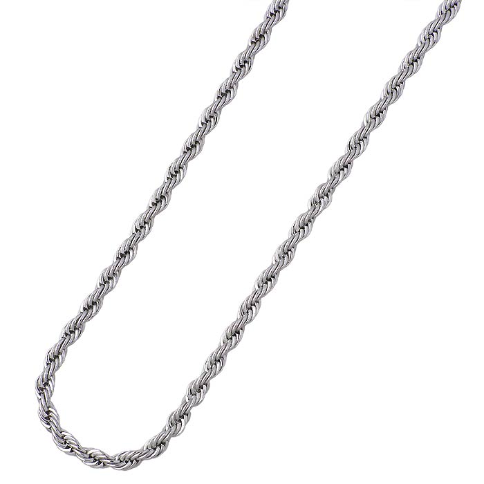 ステンレス ネックレス アクセサリー 金属アレルギー対応 ロープチェーン 2.5mm 45cm 50cm アレルギーフリー シルバー PNC-301-2