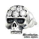 エムズ コレクション M's collection スカル & キュービック スタッド シルバー ピアス アクセサリー 1個売り 片耳用 髑髏 ドクロ シルバー925 スターリングシルバー R0002