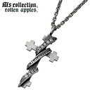 エムズコレクション M's collection クロス & リボン シルバー ネックレス アクセサリー チェーン付き キュービック 十字架 ペンダントトップ アクセサリー シルバー925 スターリングシルバー RA-011