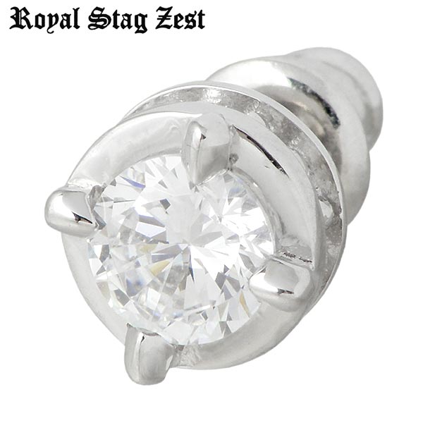 ロイヤルスタッグゼスト Royal Stag Zest クリアキュービック デザイン シルバー ピアス アクセサリー スタッドタイプ 一粒 メンズ 1個売り 片耳用 SV CZ シルバー925 スターリングシルバー SP25-008