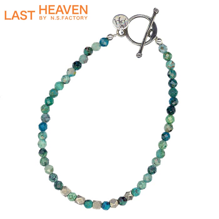 ラストヘブン LAST HEAVEN 多面カットビーズブレスレット ブロンザイト クリソコラ オニキス ビーズ ブレスレット 天然石 古銅 メンズ シルバー92...