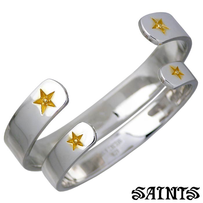 セインツ SAINTS スター ポイント プレーン シルバー バングル アクセサリー ブレスレット アクセサリー ペアー SSB-702-P