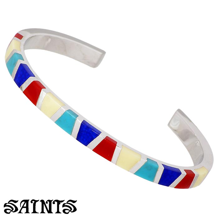 【ポイント5倍!30日まで!】 セインツ SAINTS シルバー バングル アクセサリー マルチカラー レディース SSB-821F