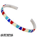 【ポイント5倍! 18日まで!】 セインツ SAINTS シルバー バングル アクセサリー マルチカラー メンズ SSB-821M