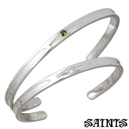 セインツ SAINTS シルバー ペア バングル モルダバイト モルガナイト ブレスレット シルバーアクセサリー アクセ ギフト プレゼント SSB-910-911-P