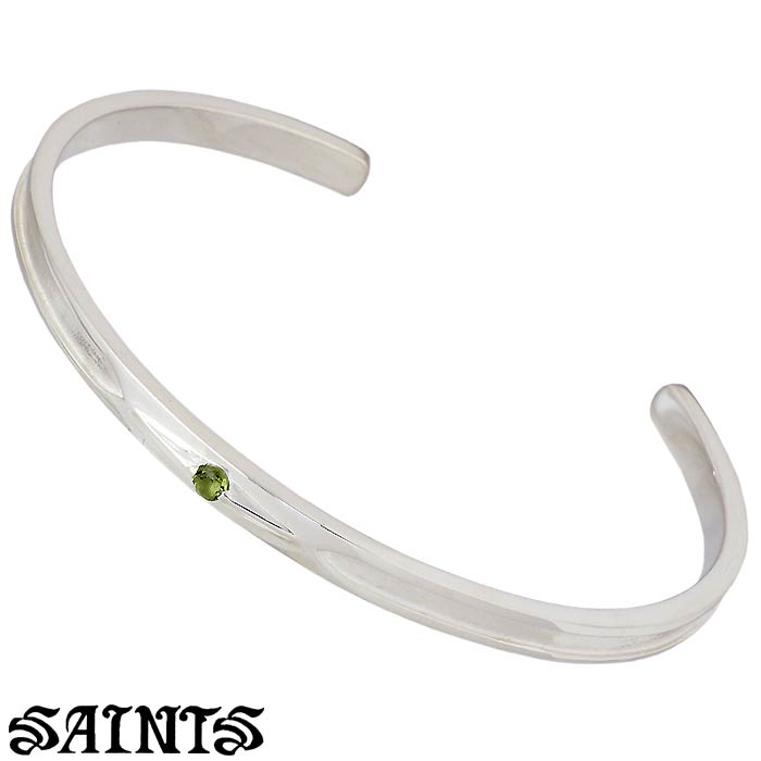 セインツ SAINTS シルバー バングル モルダバイト メンズ ブレスレット シルバーアクセサリー アクセ ギフト プレゼント SSB-910MV