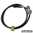 セインツ SAINTS クレスト レザー シルバー ブレスレット アクセサリー メンズ SSB10-60