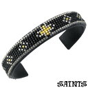 【ポイント5倍!13日まで!】 セインツ SAINTS コプラ クロス ビーズ バングル アクセサリー メンズ ブラック SSB11-74BK