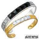 【ポイント5倍! 18日まで!】 セインツ SAINTS スワロフスキー エレメント シルバー ペア バングル アクセサリー SSB2-82CLR-JT-P