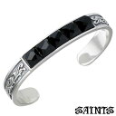 【ポイント3倍!最大5000円OFFクーポン 20日まで!】 セインツ SAINTS スワロフスキー エレメント シルバー バングル アクセサリー メンズ SS...